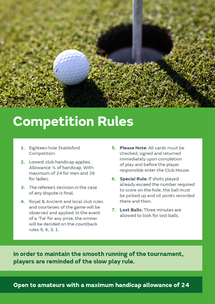 Golf competition rules