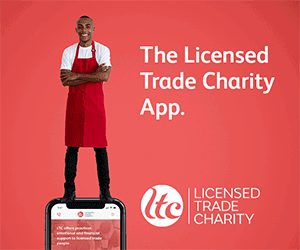 LTC App advert with man standing on mobile phone