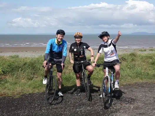 Cyclists on a coastal ride, supporting the Licensed Trade Charity.